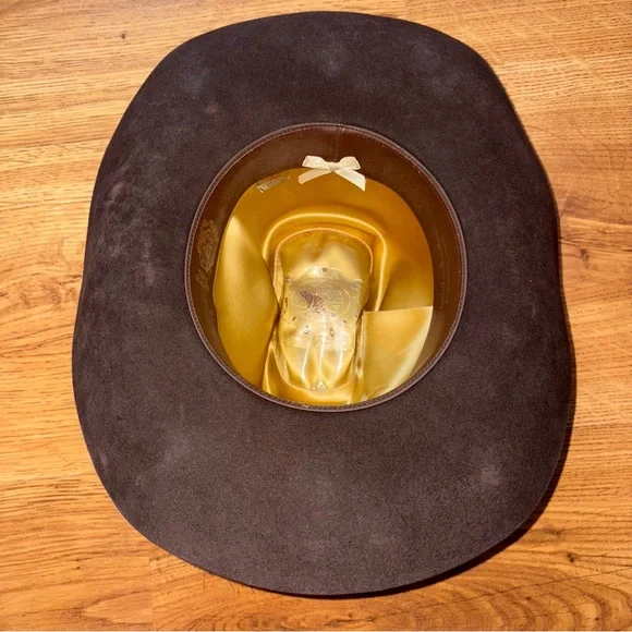 Vintage Beaver Hats Brand 10X Quality Custom Made Brown Cowboy Hat 7 3/8